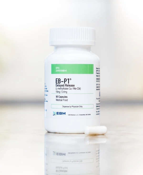 EB-P1 bottle with pill